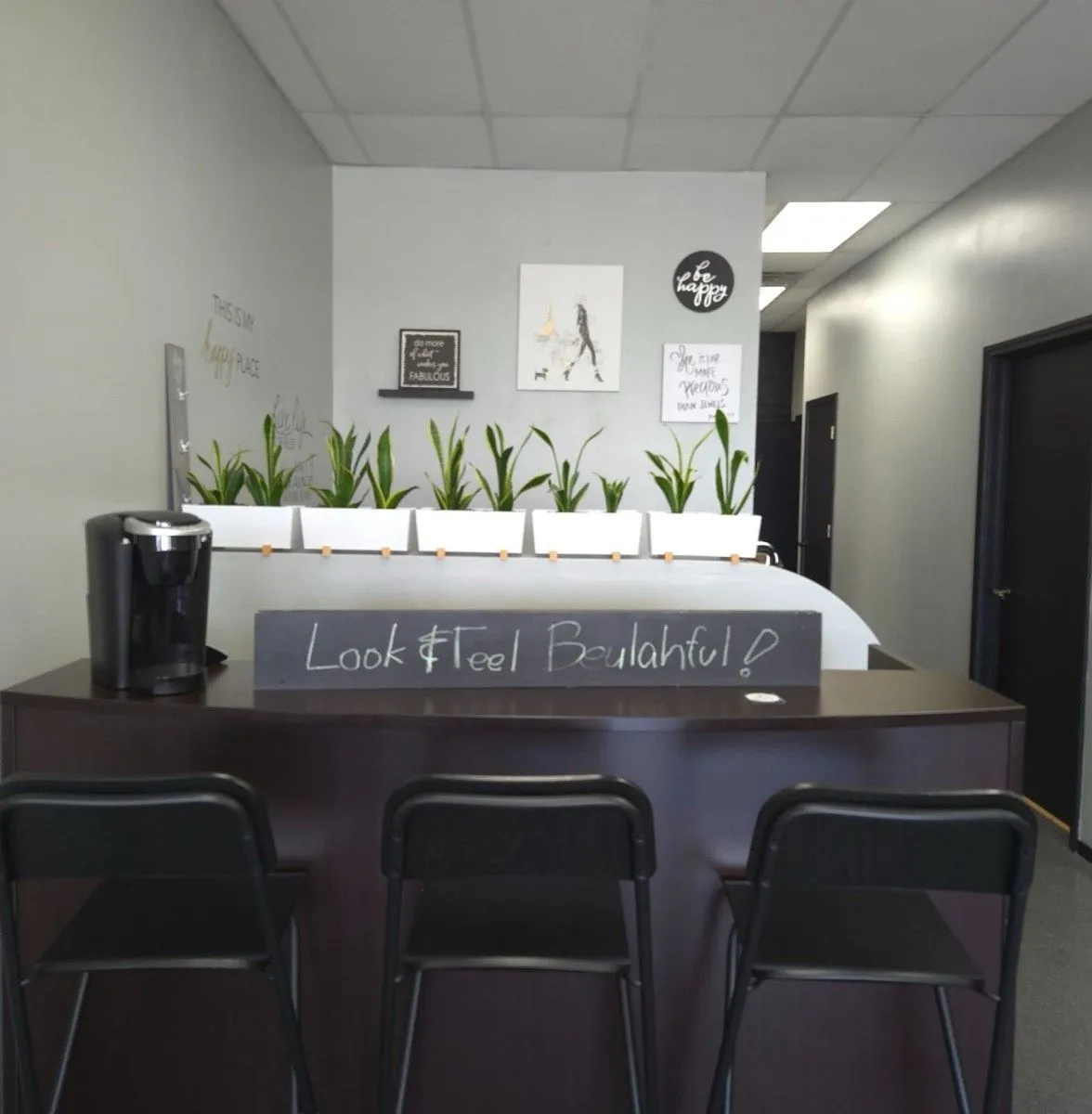 The front desk at Beulah Beauty Boutique
